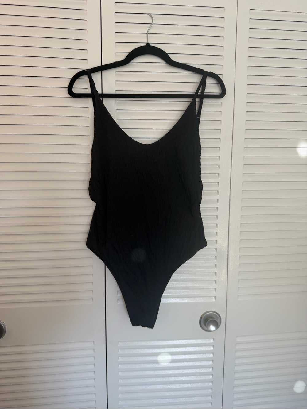 aerie Black One-Piece Swimsuit with Scoop Neckline